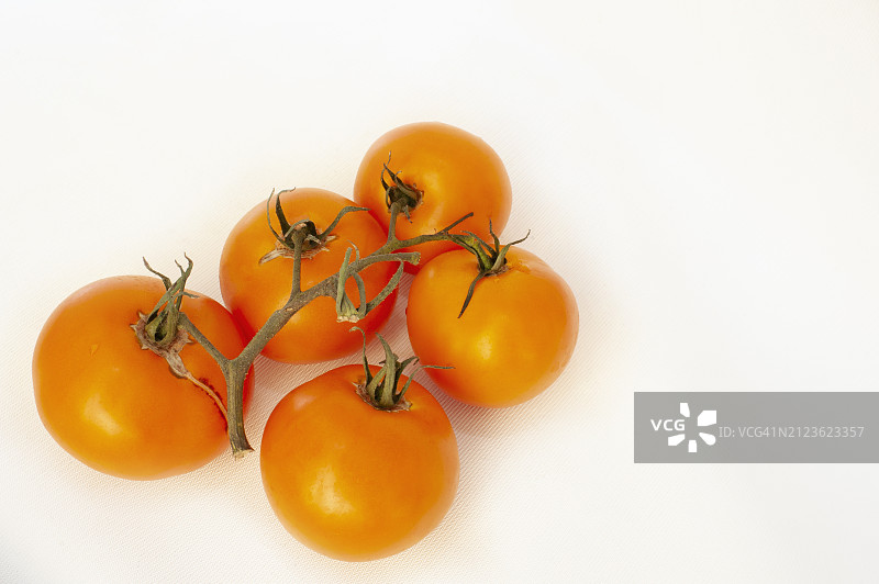 白色背景下的樱桃番茄特写，乌克兰图片素材