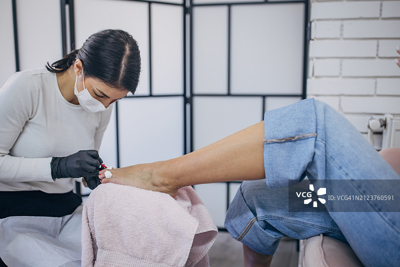 足病医生诊所治疗患者足部图片素材