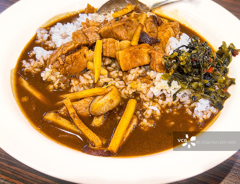 日本横滨五香卤肉咖喱中国台湾菜图片素材