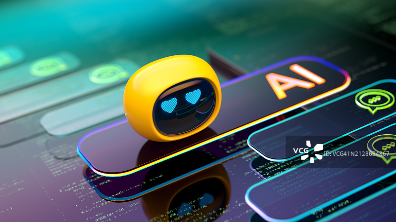 AI聊天机器人：人工智能概念图片素材