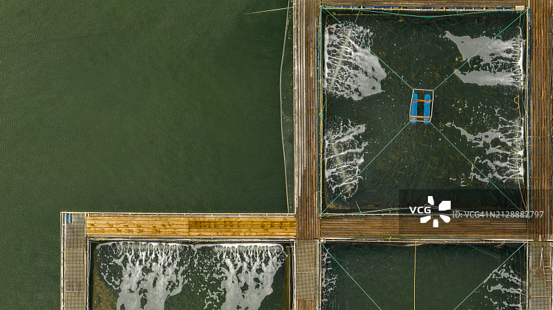 鱼类养殖场航拍图片素材