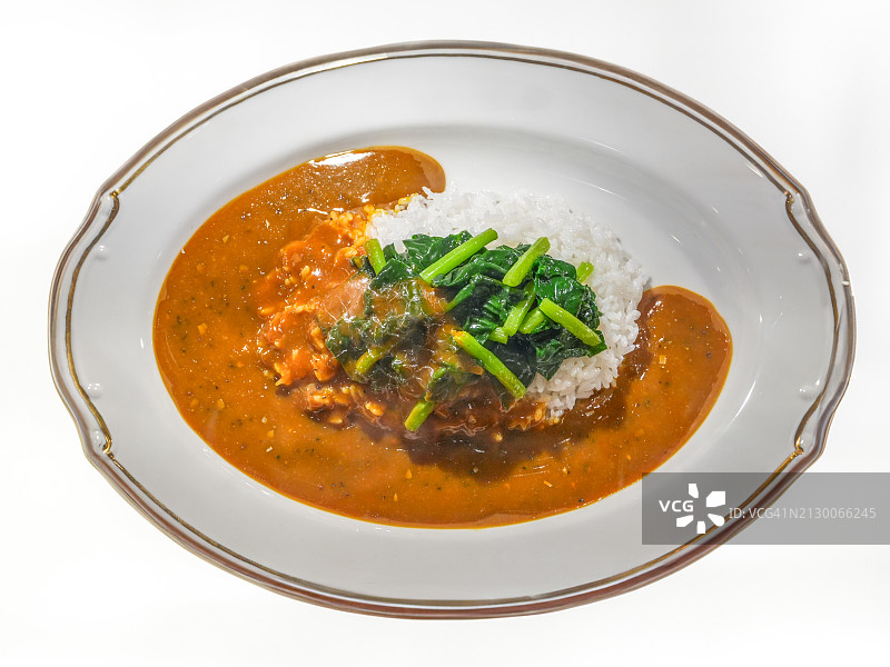 菠菜咖喱饭图片素材