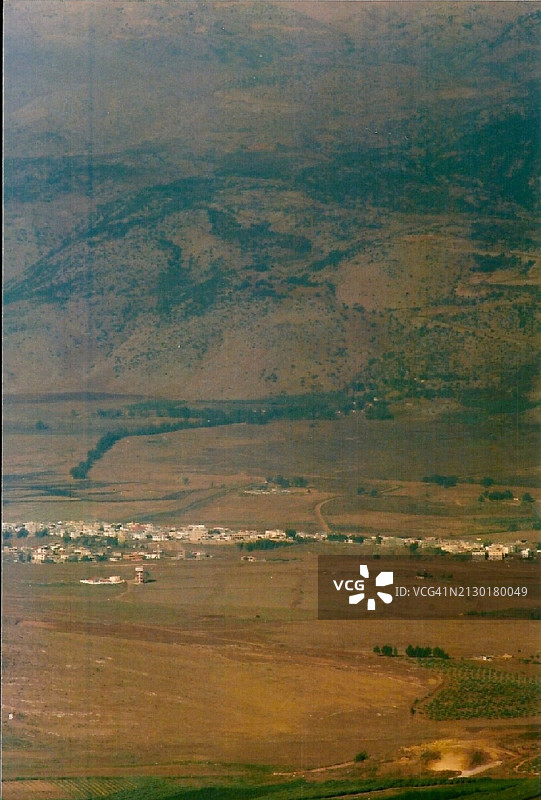 加贾尔村和谢巴农场地区，以色列-黎巴嫩-叙利亚三国交界图片素材