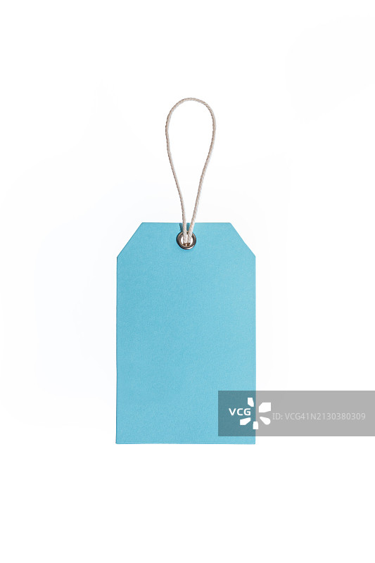 带绳子的蓝色纸质价格标签图片素材