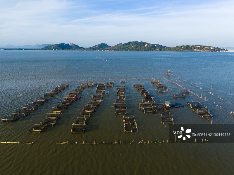 养鱼场航拍图片素材