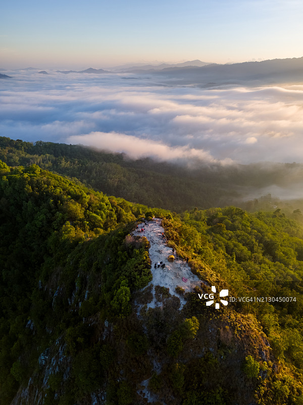 泰国也拉府早晨云海航拍图片素材