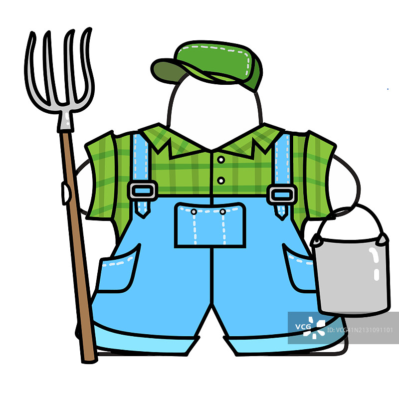 农民造型的米宝游戏棋子图片素材