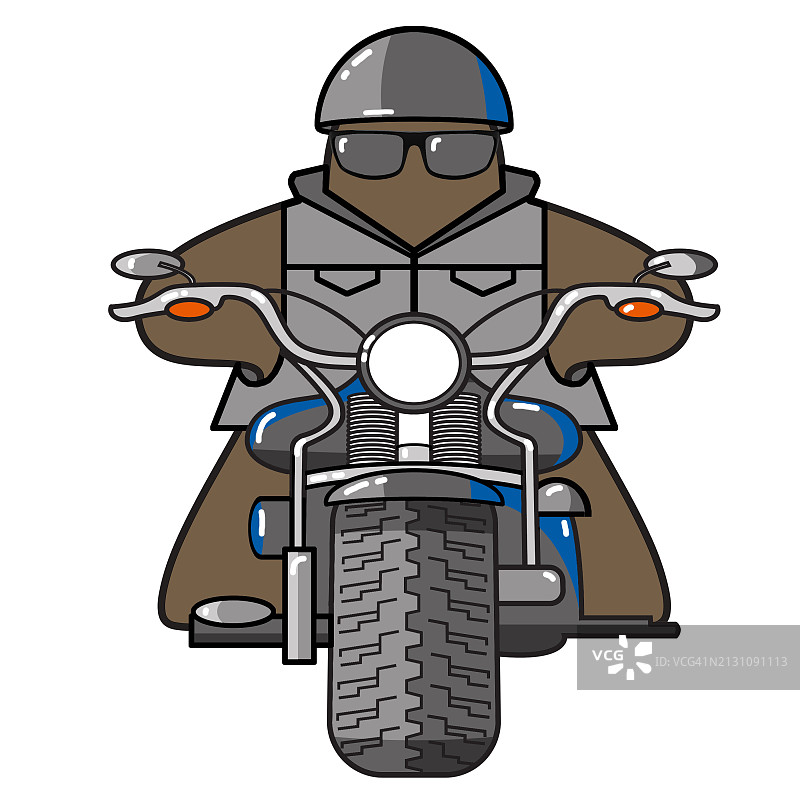 摩托车手造型的米宝图片素材