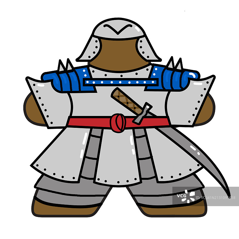 武士造型的Meeple棋子图片素材