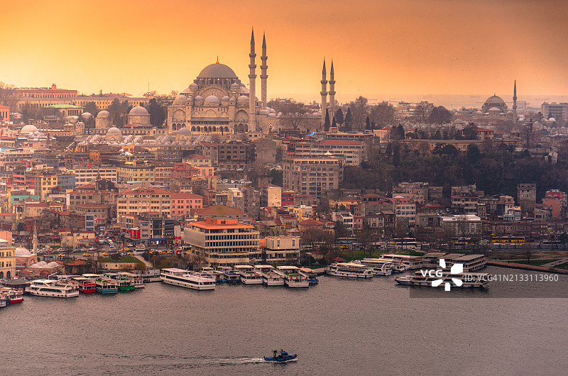 伊斯坦布尔城市日落美景图片素材