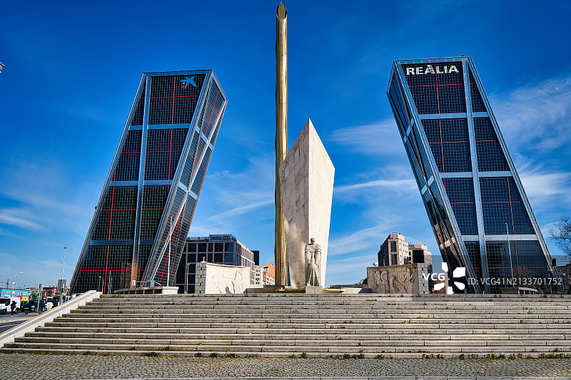 西班牙马德里的卡尔沃·索特洛纪念碑图片素材