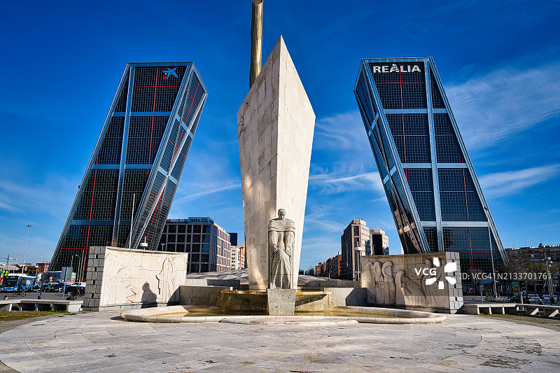 西班牙马德里的卡尔沃·索特洛纪念碑图片素材