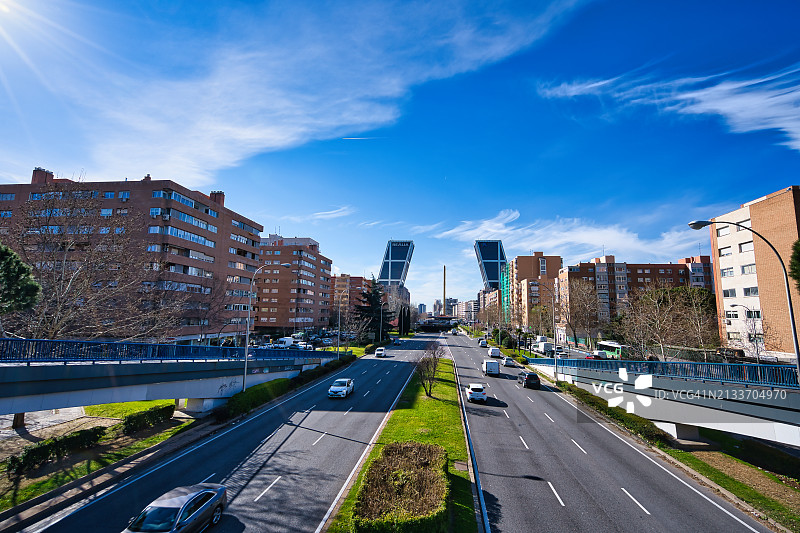西班牙马德里的卡斯特利亚纳大街图片素材