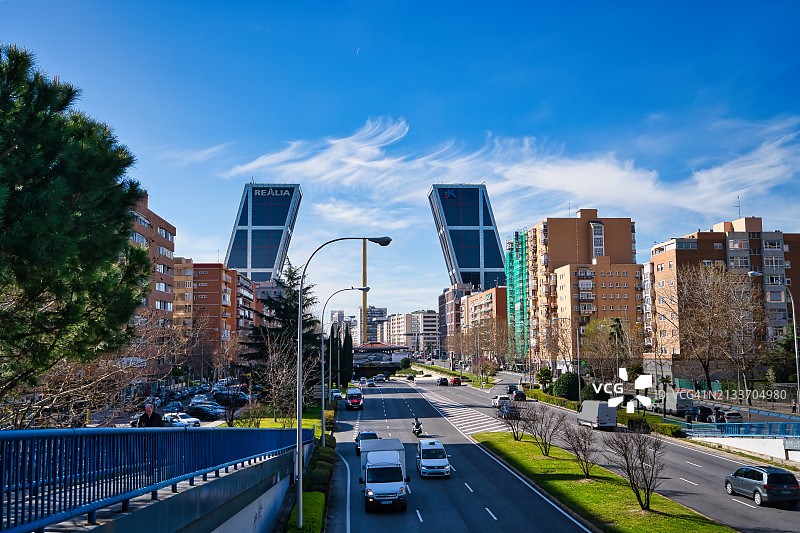 西班牙马德里的卡斯特利亚纳大街图片素材