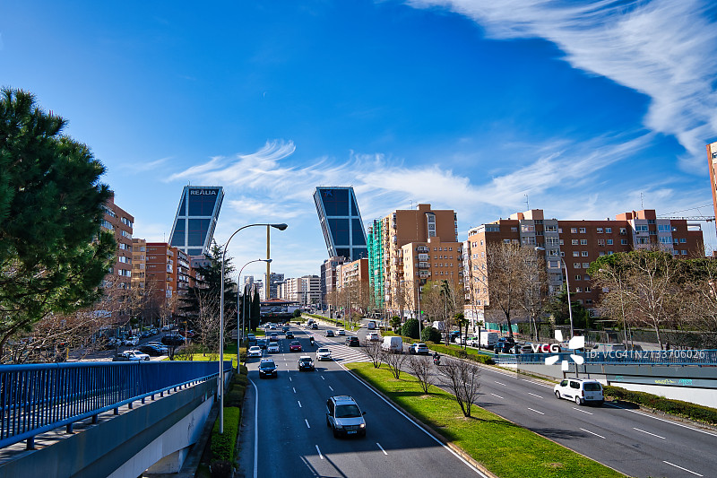 西班牙马德里的卡斯特利亚纳大街图片素材