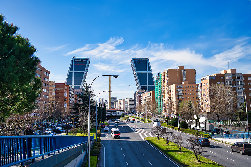 西班牙马德里的卡斯特利亚纳大街图片素材