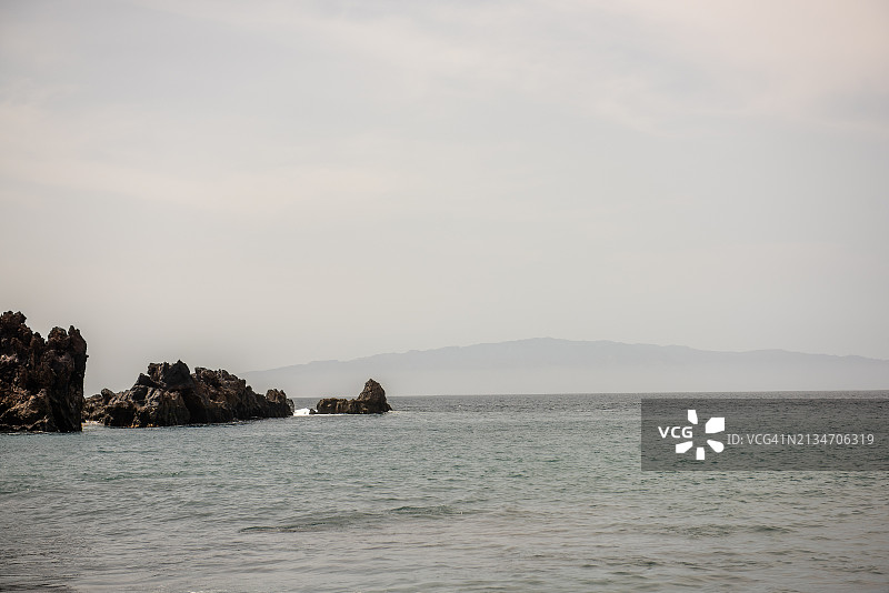 特内里费岛轮廓的海岸平静图片素材