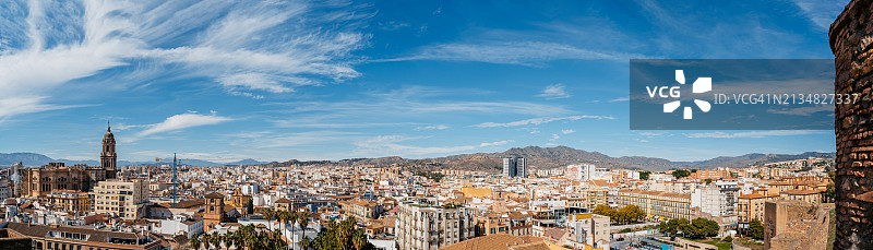 西班牙马拉加全景图片素材