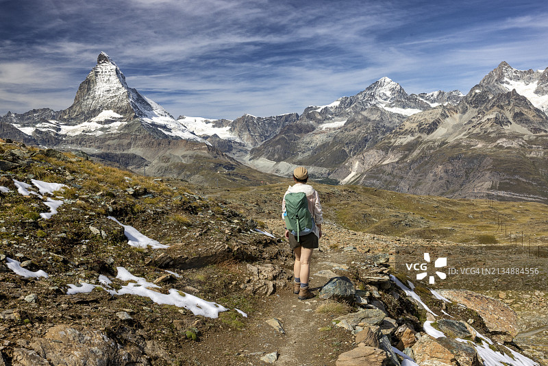 马特洪峰地区徒步旅行图片素材
