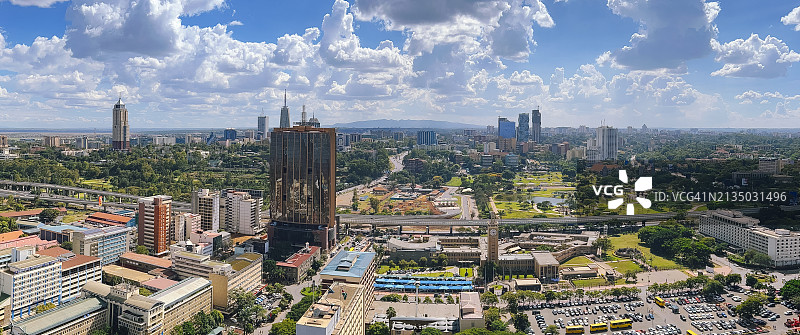 肯尼亚内罗毕市中心航拍图片素材