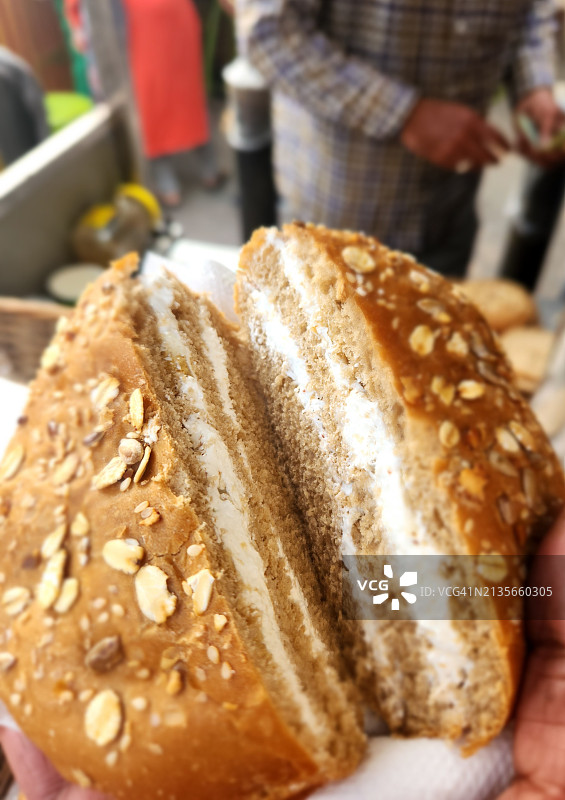 早餐奶油汉堡图片素材