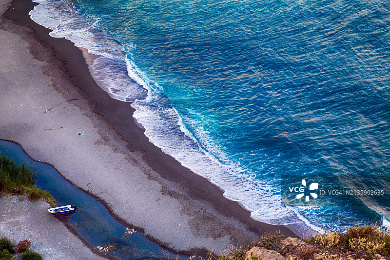 海滩的高角度视图图片素材