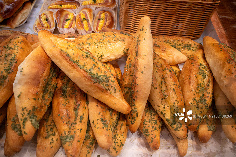 法式蒜香面包图片素材