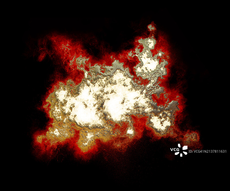 黑色背景上金色液体的爆炸浮雕图片素材