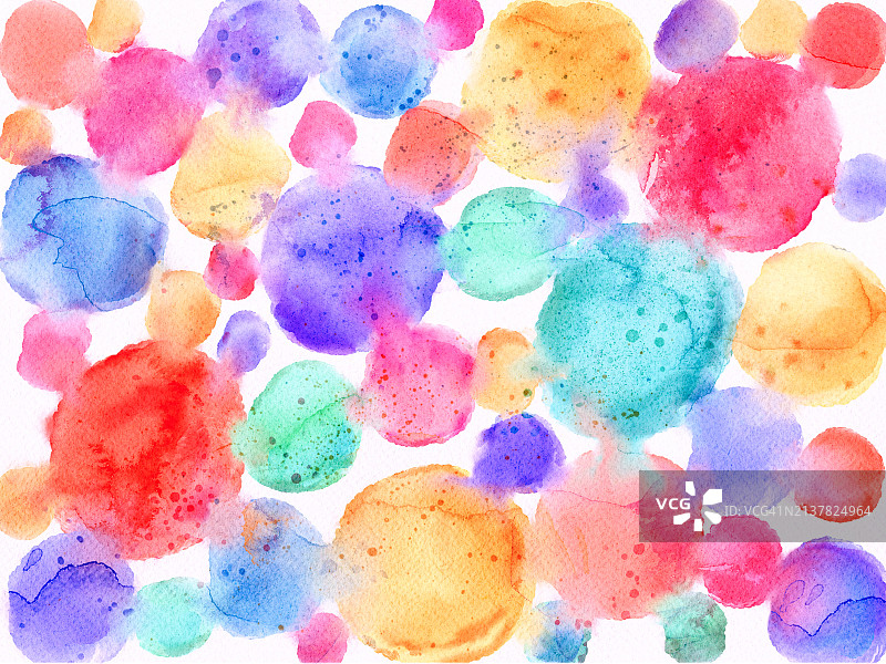 抽象水彩背景，彩色墨点图案图片素材