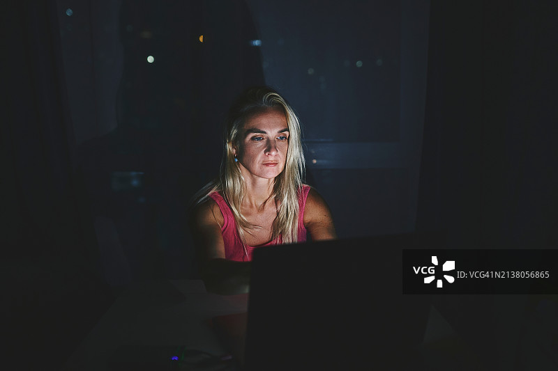 深夜专注工作图片素材