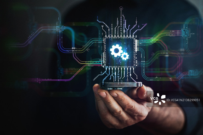 效率提升概念。技术进步和创新世界中的齿轮图片素材