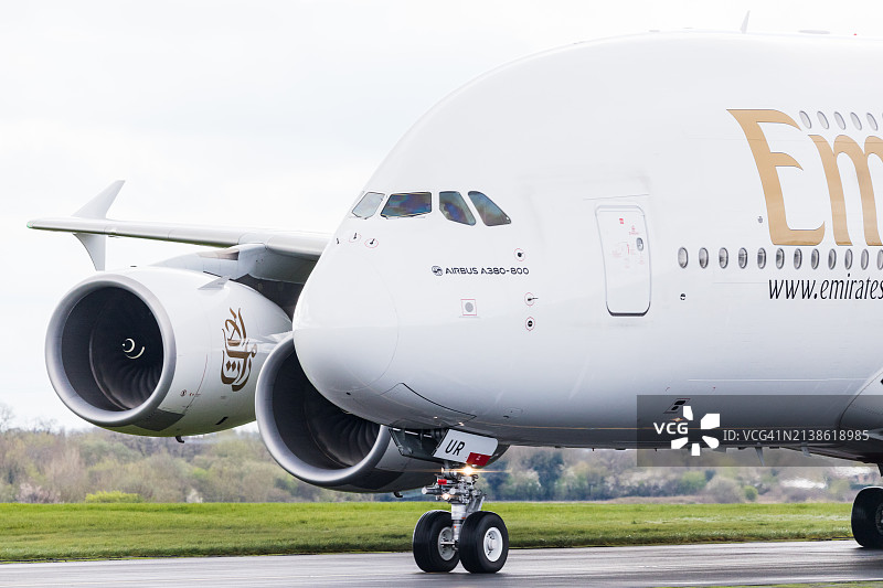 阿联酋航空公司空客A380-800特写图片素材