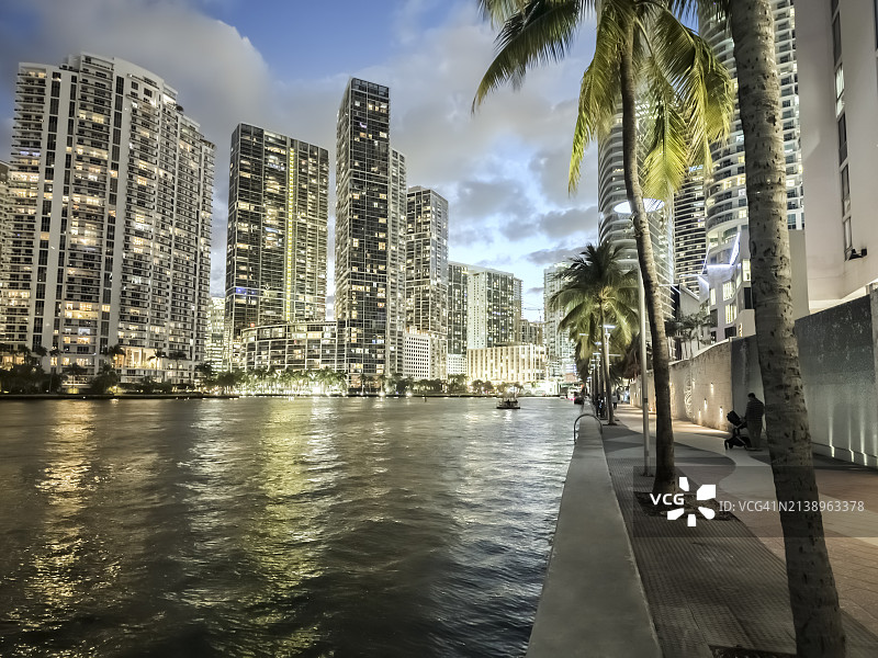 美国佛罗里达州迈阿密布里克尔街区景色图片素材