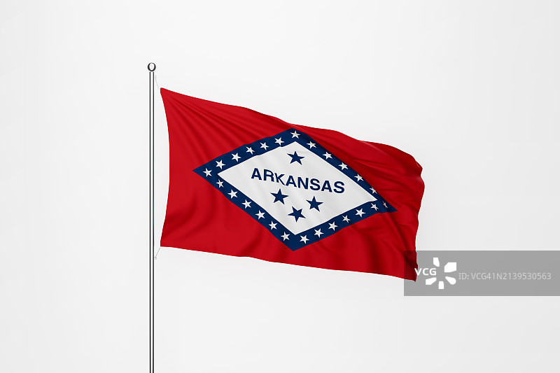 白色背景上的阿肯色州旗图片素材