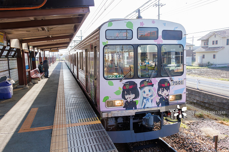 秩父铁道“我们仍未知道那天所看见的花名”动漫列车图片素材