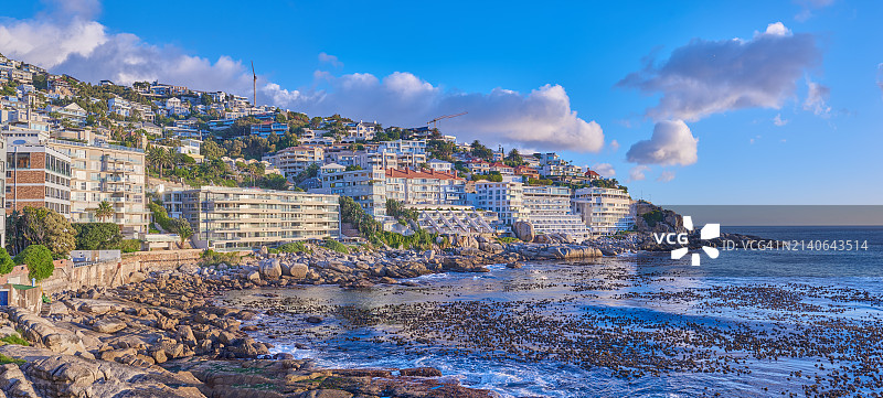 南非开普敦大西洋沿岸的海岬航拍图片素材