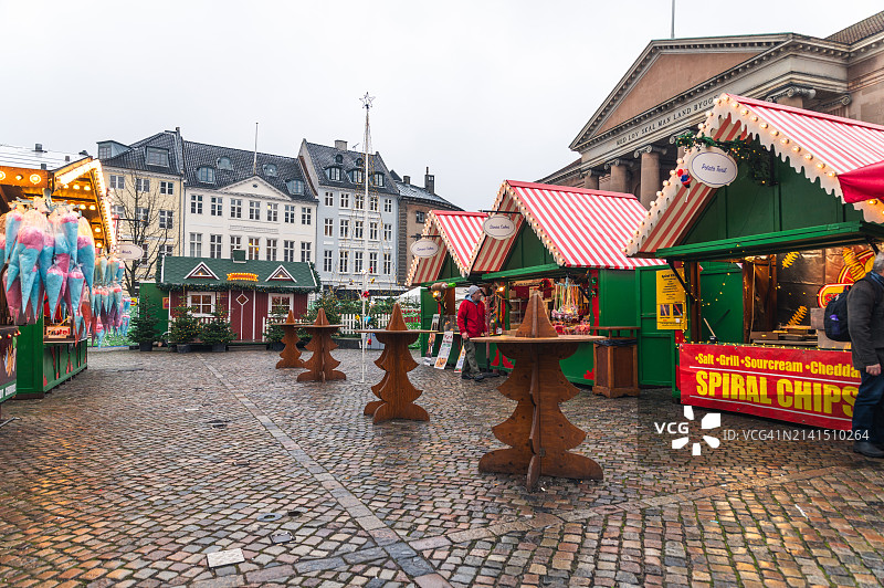 哥本哈根汉斯·克里斯汀·安徒生圣诞市场图片素材