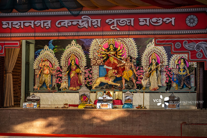 达卡杜尔迦女神寺庙印度教神像图片素材