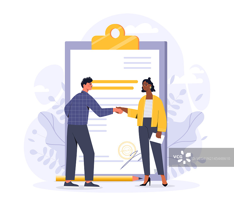 签署合同矢量概念图片素材