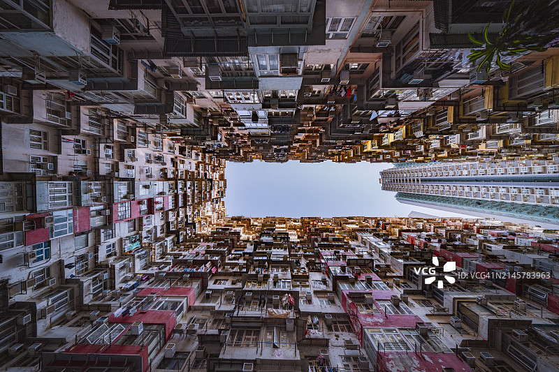 中国香港拥挤的公寓楼图片素材