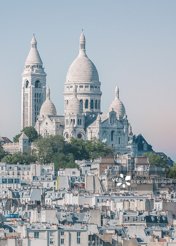 巴黎天际线的高空景观图片素材