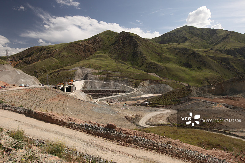 堤坝施工图片素材