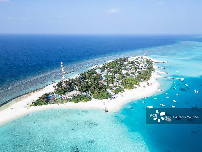 马尔代夫富里杜岛航拍景色图片素材