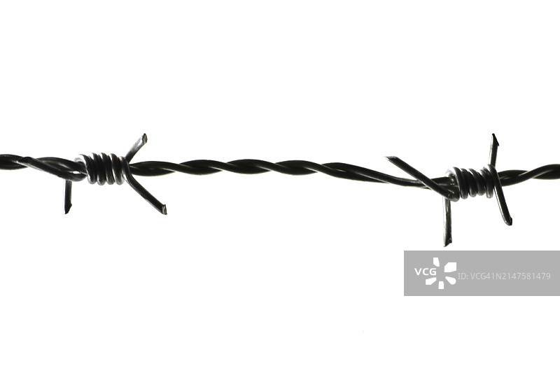 带刺铁丝网上锋利的刀片图片素材