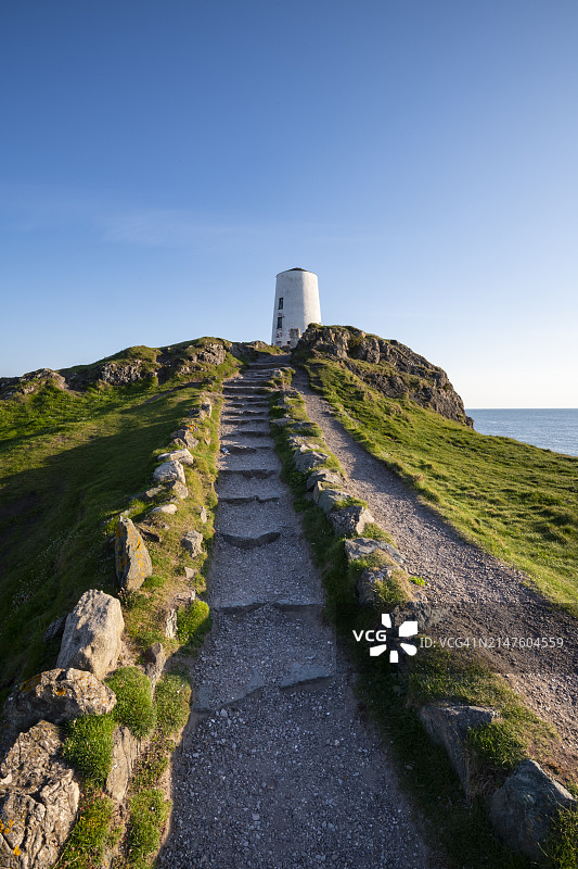 特威尔莫尔灯塔，兰德温岛，安格尔西，北威尔士图片素材