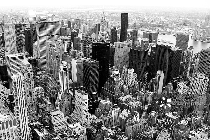 纽约市黑白城市景观图片素材