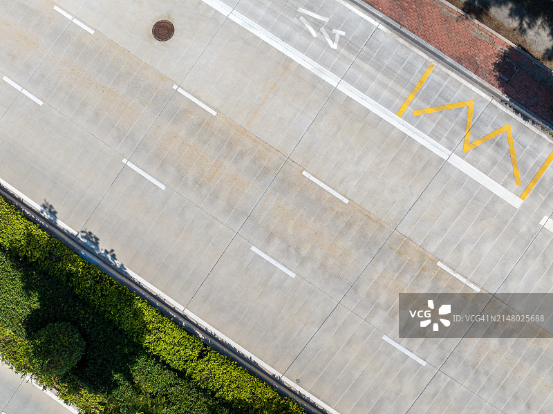俯视水泥路图片素材