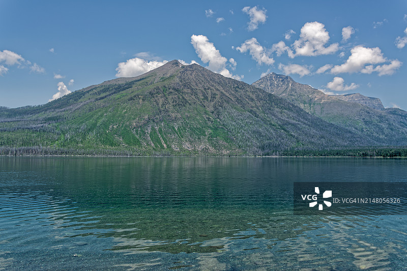 麦克唐纳湖与斯坦顿山及利文斯顿山脉图片素材