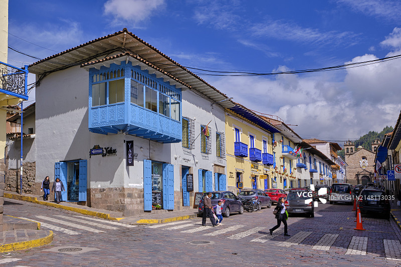 秘鲁库斯科市中心圣特雷莎街图片素材