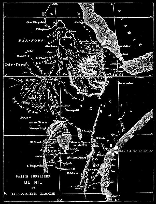 埃及尼罗河三角洲古老雕刻地图图片素材